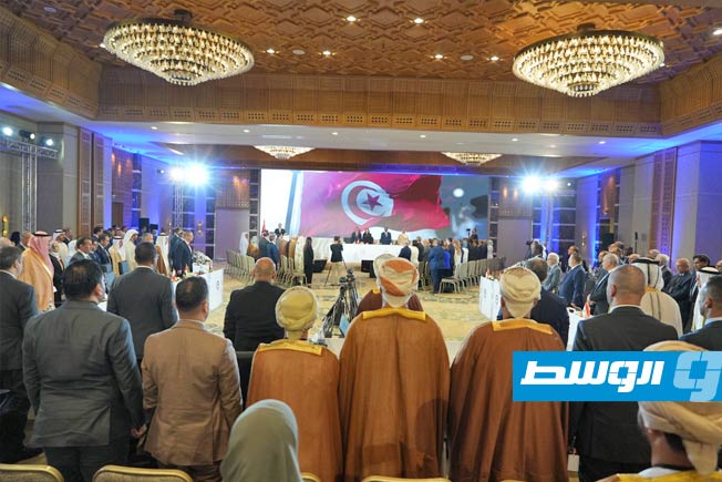 مشاركة عيسى والبرعي في محافظي المصارف المركزية ومؤسسات النقد العربية في تونس، الأربعاء 17 سبتمبر 2025. (مصرف ليبيا المركزي)