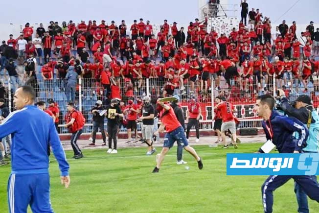 اقتحام الجماهيري ملعب مباراة إياب نصف نهائي كأس الكونفدرالية الأحد 19 أبريل 2026 (إكس)