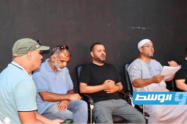 جانب من الاستعداد النهائية للأعمال الموسيقية المشاركة في «مهرجان طرابلس الدولي للمالوف والموشحات». (الهيئة العامة للسينما والمسرح والخيالة)