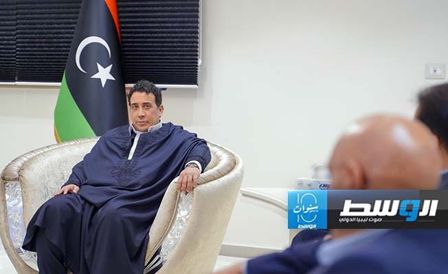 لقاء المنفي والكوني مع وفد المجلس الأعلى للأمازيغ، 4 أبريل 2024. (المجلس الرئاسي)