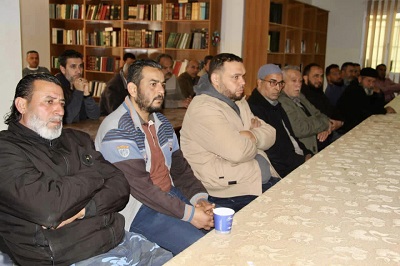 جانب من لقاء مدير أمن الجفارة مع عدد من أصحاب المخابز والقصابين بالمنطقة، الأربعاء 8 مارس 2021 (وزارة الداخلية)