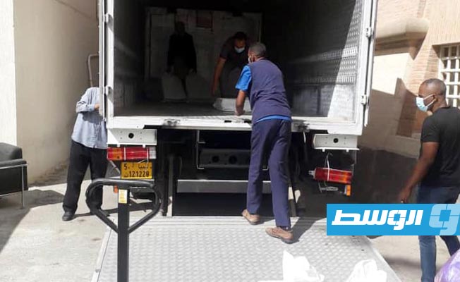 أكياس وصلت فيها السيولة النقدية إلى الزنتان، 14 أكتوبر 2021. (الحكومة)