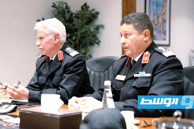 جانب من اجتماع النمروش مع البوني، 13 يناير 2026 (رئاسة الأركان العامة للجيش الليبي)