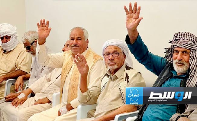 مرضى عيون بعد إجراء جراحة لهم في مستشفى البريقة ضمن قافلة «نور ليبيا»، 28 سبتمبر 2024 ( مستشفى العيون طرابلس)