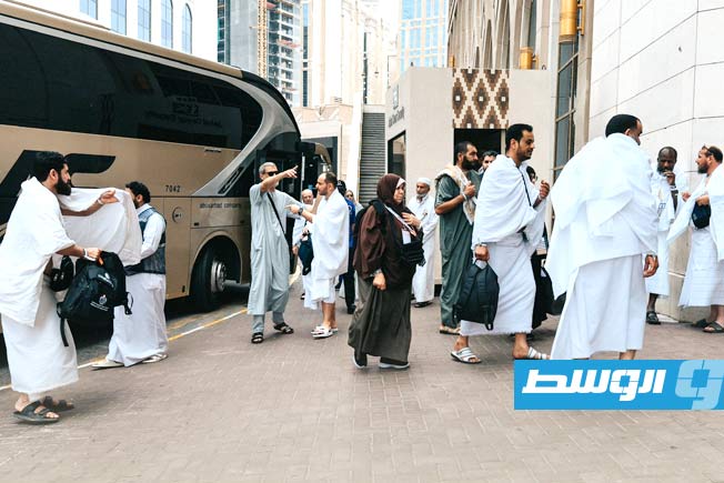من وصول حجاج ليبيين إلى مكة المكرمة استعدادًا لأداء مناسك الحج، 10 مايو 2026 (الهيئة العامة لشؤون الحج والعمرة)