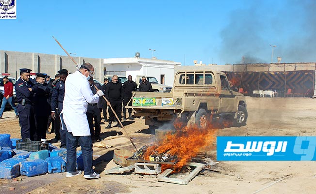 إعدام 175 كيلوغراما من مخدر الحشيش في زوارة