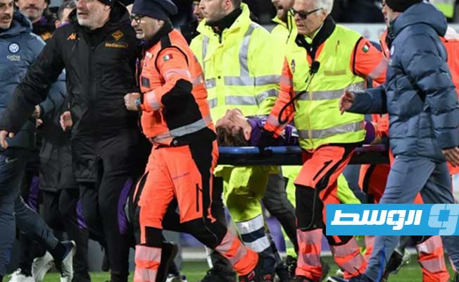 لحظة سقوط لاعب نادي فيورنتينا إدواردو بوفي. (إنترنت)
