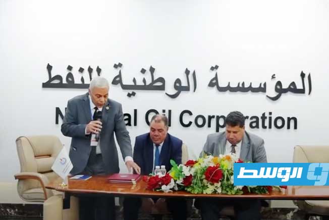 احتفالية المؤسسة الوطنية للنفط بيوم السلامة المهنية. (لقطة من فيديو نشرته المؤسسة عبر صفحتها على «فيسبوك» الأحد 14 سبتمبر 2025)