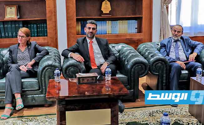 اجتماع شكشك ومسؤولي ديوان المحاسبة مع ممثلي الوكالة الألمانية للتعاون الدولي، الخميس 5 أكتوبر 2023. (ديوان المحاسبة)