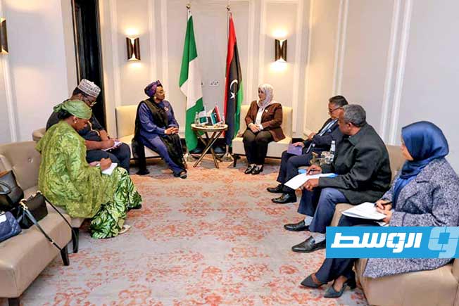 لقاء الكيلاني مع وزيرة الشؤون الاجتماعية النيجيرية في الأردن، السبت 20 ديسمبر 2025. (وزارة الشؤون الاجتماعية)