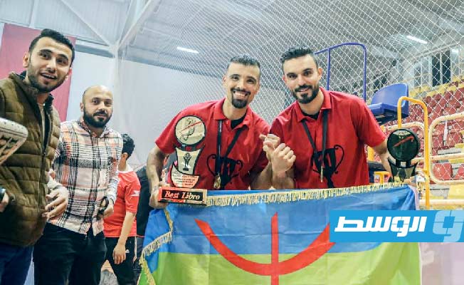 تتويج السويحلي ببطولة ليبيا للكرة الطائرة. (صفحة نادي السويحلي عبر فيسبوك)