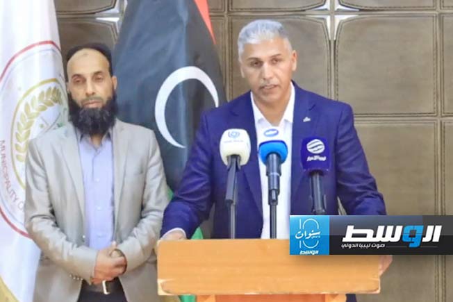 المؤتمر الصحفي للجنة الأزمة والطوارئ ببلدية زليتن. (لقطة من فيديو نشرته البلدية عبر صفحتها على «فيسبوك، الإثنين 19 فبراير 2024)