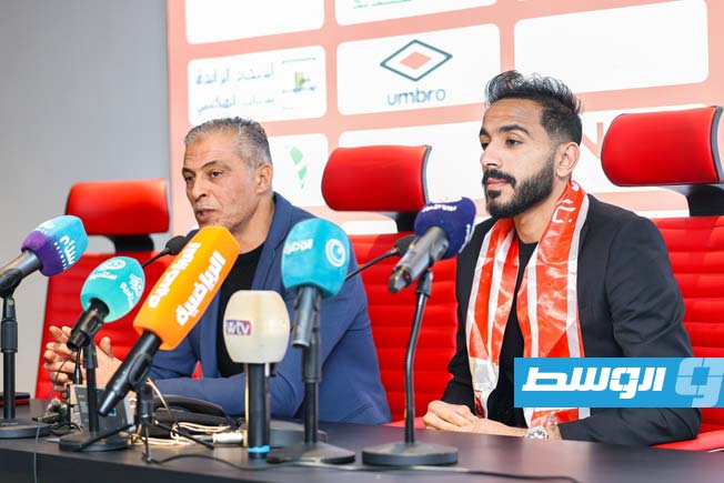 (كهربا) خلال المؤتمر الصحفي للإعلان عن توقيعه لنادي الاتحاد الخميس 23 يناير 2025 (صفحة نادي الاتحاد على فيسبوك)