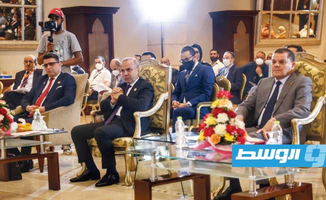 رئيس ديوان المحاسبة الليبي خالد شكشك، في فعاليات افتتاح المؤتمر الأول لاتحاد المصحات الليبي، 12 يونيو 2021. (ديوان المحاسبة)