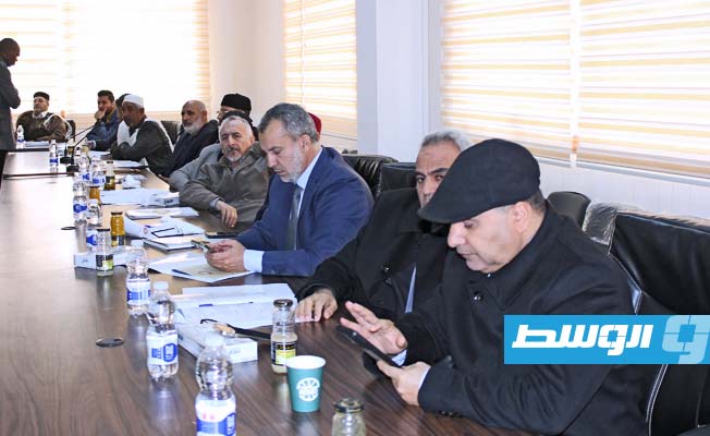 جانب من الاجتماع العادي الرابع للجنة التحضيرية للمؤتمر الجامع للمصالحة الوطنية، الإثنين 15 يناير 2024 (المجلس الرئاسي)