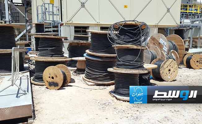 جانب من المعدات الموردة لمشروع محطة طبرق الغازية، الإثنين 22 يوليو 2024 (الشركة العامة للكهرباء)