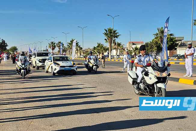 من احتفالية اليوم العالمي للمرور في مدينة أجدابيا، الإثنين 4 مايو 2026 (وزارة الداخلية بالحكومة المكلفة من مجلس النواب)