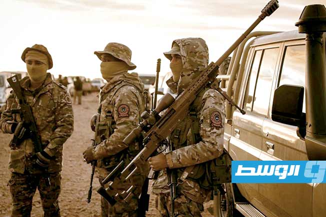 دوريات «اللواء 444 قتال» في الصحراء الليبية. (صفحة اللواء على فيسبوك)