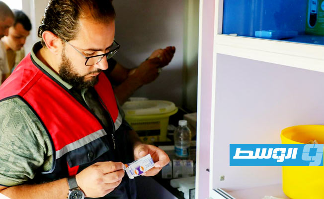 من حملة التطعيم في درنة والمناطق المنكوبة من العاصفة «دانيال»، 18 سبتمبر 2023. (المركز الوطني لمكافحة الأمراض)