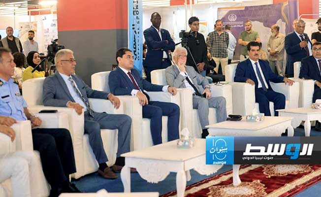 جانب من افتتاح ملتقى ومعرض ليبيا الخامس الدولي للتعليم والتدريب في بنغازي، الإثنين 15 يوليو 2024 (صفحة حكومة حماد على فيسبوك)