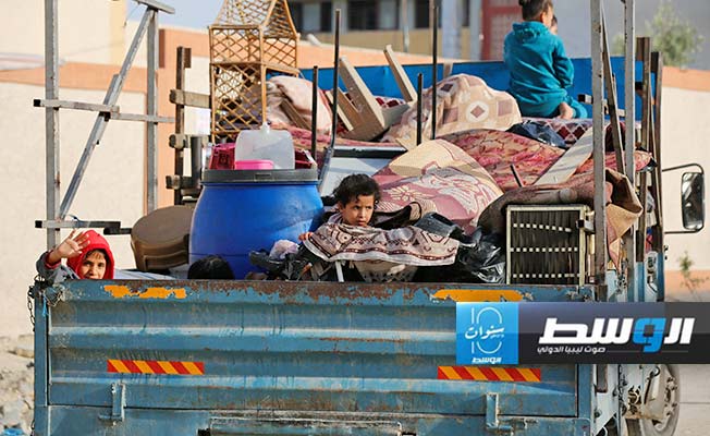 فلسطينيون مهجرون من رفح، على وقع العدوان الصهيوني على قطاع غزة, (الأنروا)