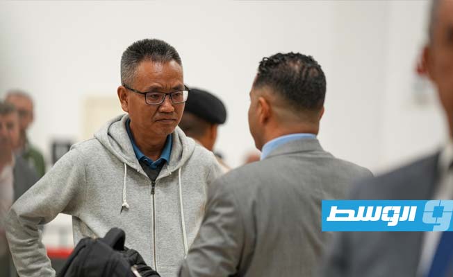 ممثلو شركات عربية ودولية يصلون مطار بنينا للمشاركة في مؤتمر إعادة إعمار درنة، 31 أكتوبر 2023. (حكومة حماد)