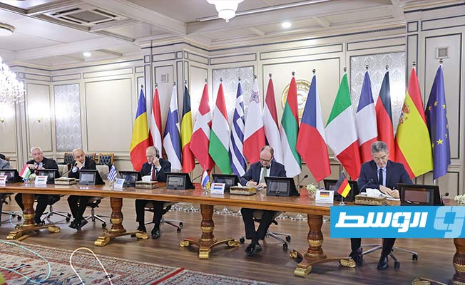 من لقاء سفراء الاتحاد الأوروبي لدى ليبيا مع الدبيبة، 10 ديسمبر 2023 (حكومة الدبيبة)