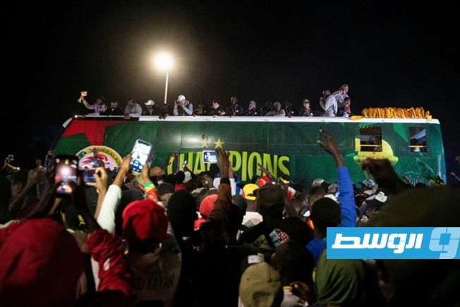 استقبال شعبي ضخم للسنغال احتفالا بتتويج «أسود التيرانغا» بأمم أفريقيا، الثلاثاء 20 يناير 2026. (إنترنت)
