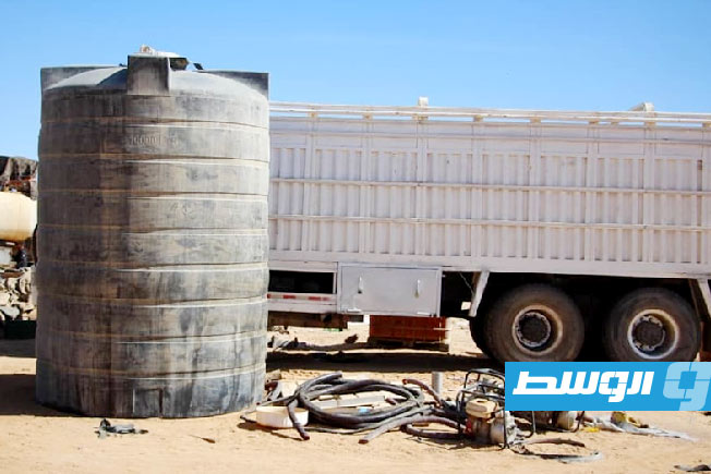 من مداهمة أوكار تهريب الوقود في بلدية زلة، 26 يناير 2025. (مديرية أمن الجفرة)