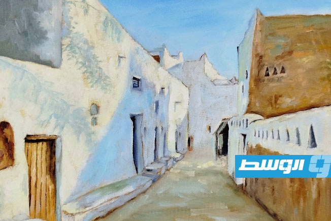 لوحة للفنانة الليبية غزالة العبيدي (فيسبوك)