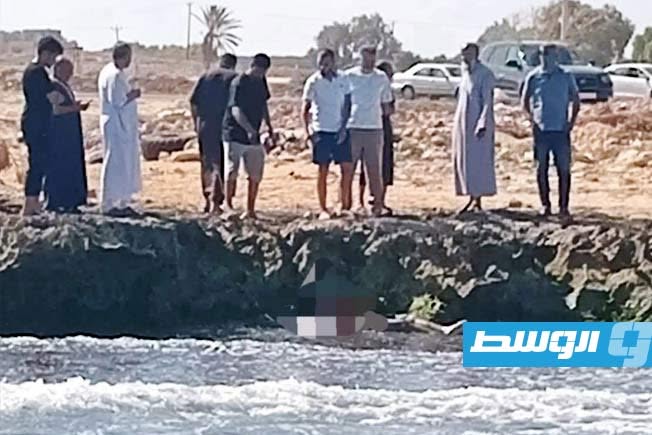العثور على جثمان شاب غرق في مياه البحر بصبراتة، 13 يونيو 2026 (قسم الإنقاذ البحري)