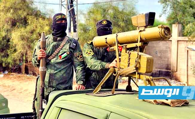 صواريخ جديدة ومعدات وذخائر خلال استعراض عسكري للجهاد الإسلامي. (الإنترنت)