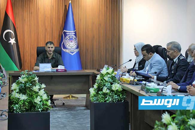الاجتماع الطارئ للجنة متابعة ملف الهجرة غير الشرعية، طرابلس، 15 مارس 2025 (وزارة العدل في حكومة الدبيبة)