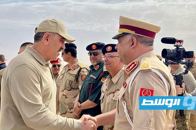 استقبال نائب وزير الدفاع الروسي يونس بك يفكيروف في بنغازي، الأحد 25 مايو 2025. (صفحة الفريق خيري التميمي على فيسبوك)