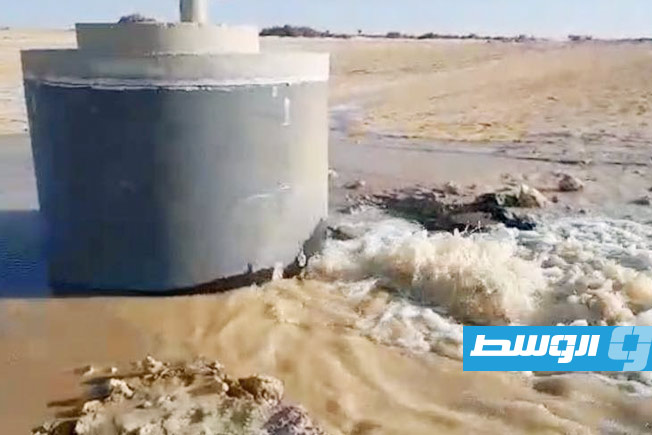 تسرب مياه بمنطقة الشويرف، 8 أغسطس 2025. (النهر الصناعي)
