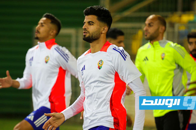 جانب من تدريبات المنتخب الليبي لكرة القدم. (صفحة الاتحاد الليبي لكرة القدم عبر فيسبوك).