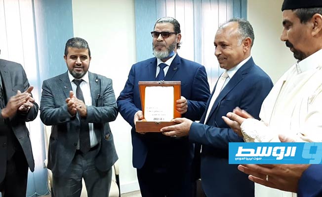 حفل افتتاح المقر الجديد لفرع المصرف التجاري الوطني في بني وليد. (الإنترنت)