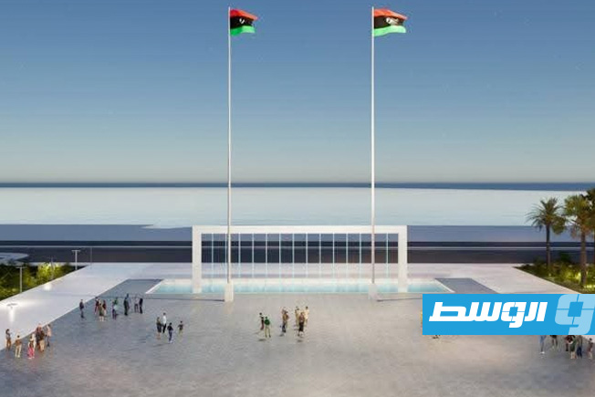 صورة ثلاثية الأبعاد للشكل النهائي الذي سيكون عليه ميدان الشهداء في فبراير المقبل. (طرابلس الآن)