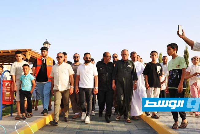 جانب من افتتاح متنزه عائلي جديد في بني وليد، الإثنين 9 يونيو 2025 (منصة حكومتنا)