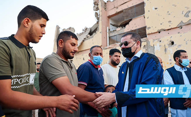 زيارة الدبيبة إلى بلديات العزيزية والسواني والزهراء بسهل الجفارة. (حكومة الوحدة الوطنية)