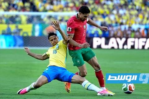لقطة من مباراة المغرب والبرازيل. (أرشيفية: الإنترنت)