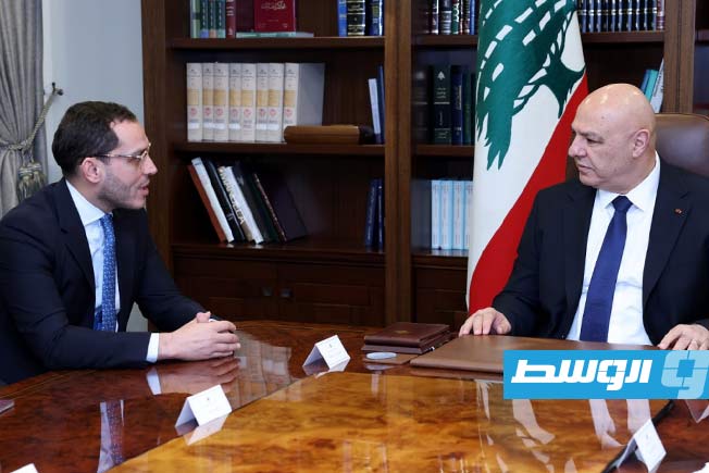 لقاء الرئيس جوزيف عون مع وفد حكومة الوحدة الوطنية الموقتة بقصر بعبدا في بيروت، الإثنين 3 نوفمبر 2025. (الرئاسة اللبنانية)