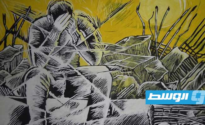من أعمال الفنان خيري الشريف. (بواية الوسط)