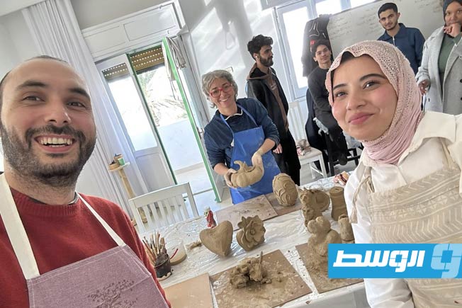 انطلاق أول ورشة خزف ضمن برنامج مهرجان بيت علي قانة للأفلام الليبية. (فيسبوك)