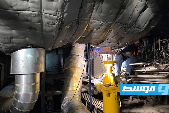 من أعمال استكمال تجديد وتطوير وحدتين بمحطة الزاوية، 19 أكتوبر 2025. (شركة الكهرباء)