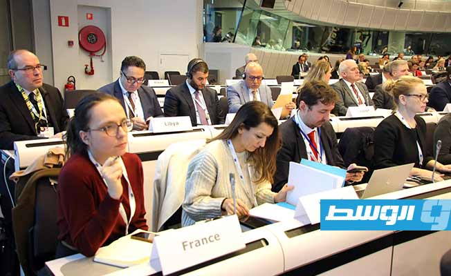 مشاركة الطرابلسي في مؤتمر إنشاء التحالف العالمي لمكافحة الهجرة، الثلاثاء 28 نوفمبر 2023. (وزارة الداخلية)