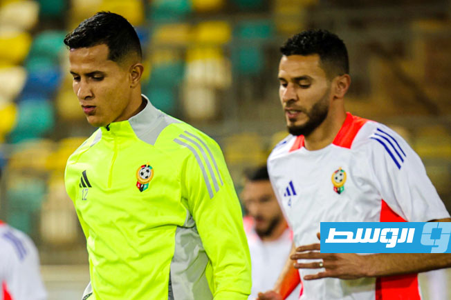 جانب من تدريبات المنتخب الليبي لكرة القدم. (صفحة الاتحاد الليبي لكرة القدم عبر فيسبوك).