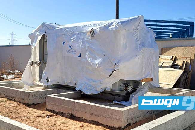 من التجهيز لاستكمال أعمال التركيبات بمشروع محطة تحويل العزيب الغربي، 26 أكتوبر 2025. (شركة الكهرباء)