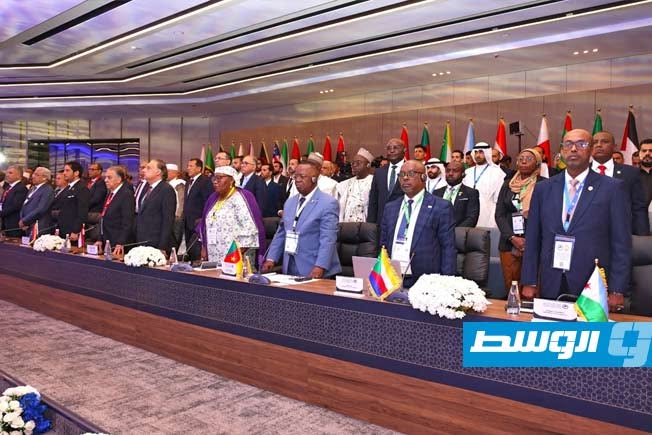 مشاركون في أعمال المؤتمر العام الثاني للمجلس البرلماني الآسيوي الأفريقي في بنغازي، الإثنين 15 يونيو 2026 (الناطق باسم مجلس النواب عبدالله بليحق)