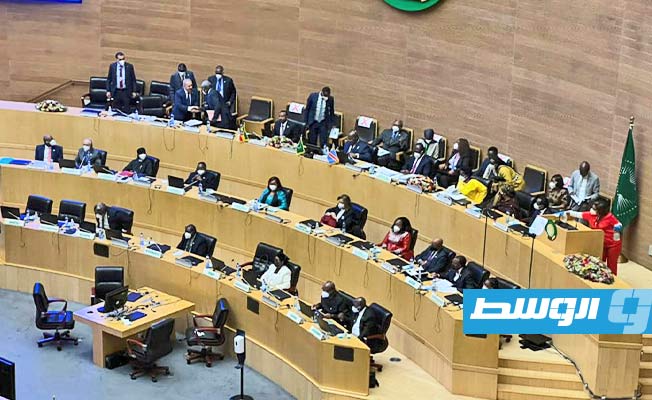من أعمال الجلسة الافتتاحية لقمة الاتحاد الأفريقي، في أديس أبابا، 5 فبراير. (المجلس الرئاسي)